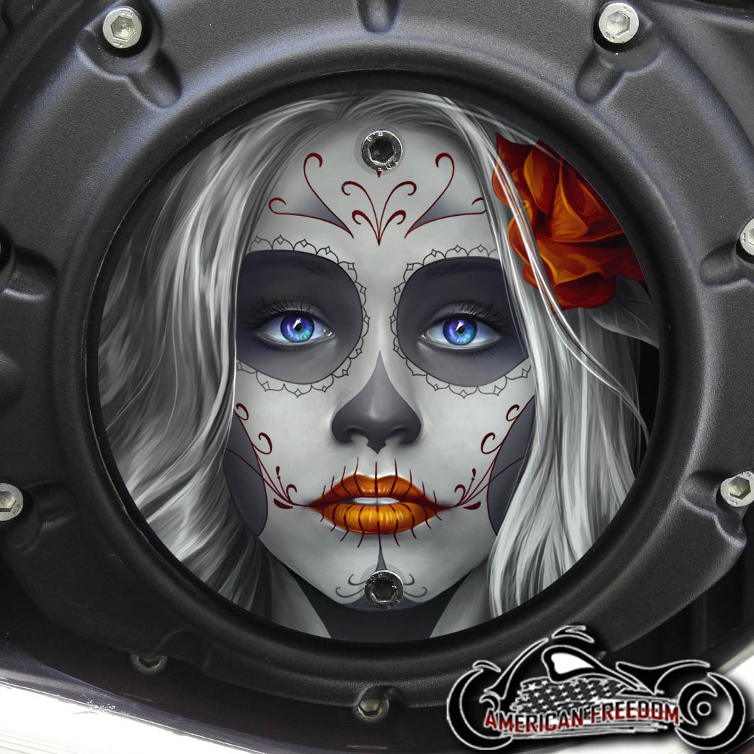 Indian Scout Derby Cover - Sugar Skull Orange